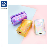 Square PU cosmetic bag Laser hand makeup cosmetic Student laser pencil bag colorful pillow laser wallet